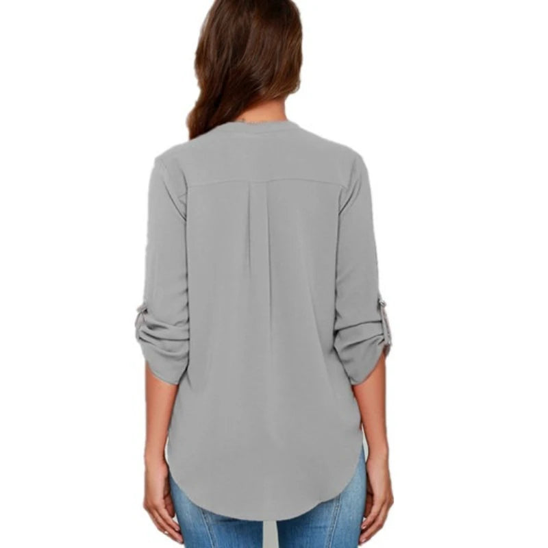 V-Neck Chiffon Blouse