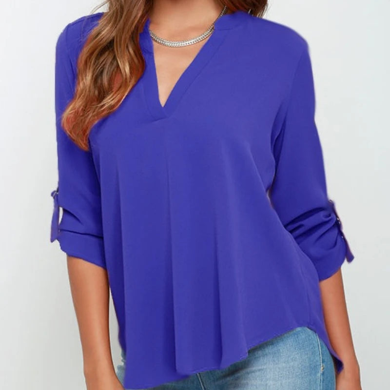 V-Neck Chiffon Blouse